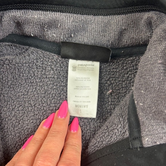 PATAGONIA Women’s Grey/Black Better Sweater 1/4 Zip Fleece Pullover size: Large - Picture 7 of 9